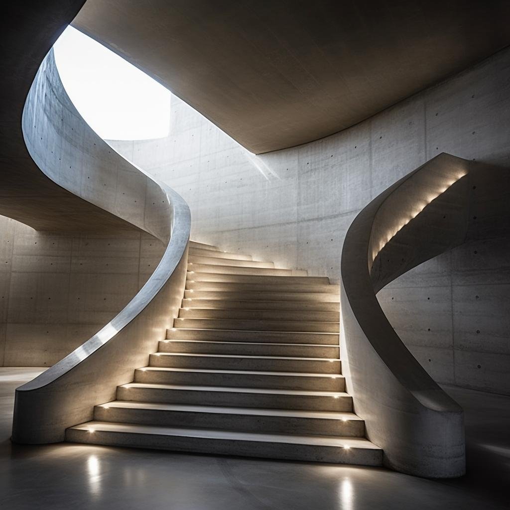 5 Escadas com Design Moderno para Inspirar Seu Próximo Projeto 2 escada de concreto01