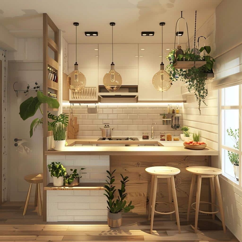 Transforme sua Cozinha Pequenininha em um Oásis de Funcionalidade: Dicas Surpreendentes para 2024. 37 Design Funcional: A Cozinha de Apartamento Pequeno Perfeita