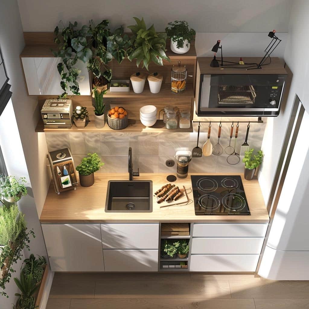 Transforme sua Cozinha Pequenininha em um Oásis de Funcionalidade: Dicas Surpreendentes para 2024. 38 Design Funcional: A Cozinha de Apartamento Pequeno Perfeita