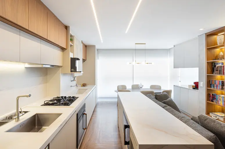 3 Ideias Funcionais para Montar uma Cozinha Completa 5 Cozinha completa em L: modelo é uma boa pedida para quem deseja otimizar o espaço.