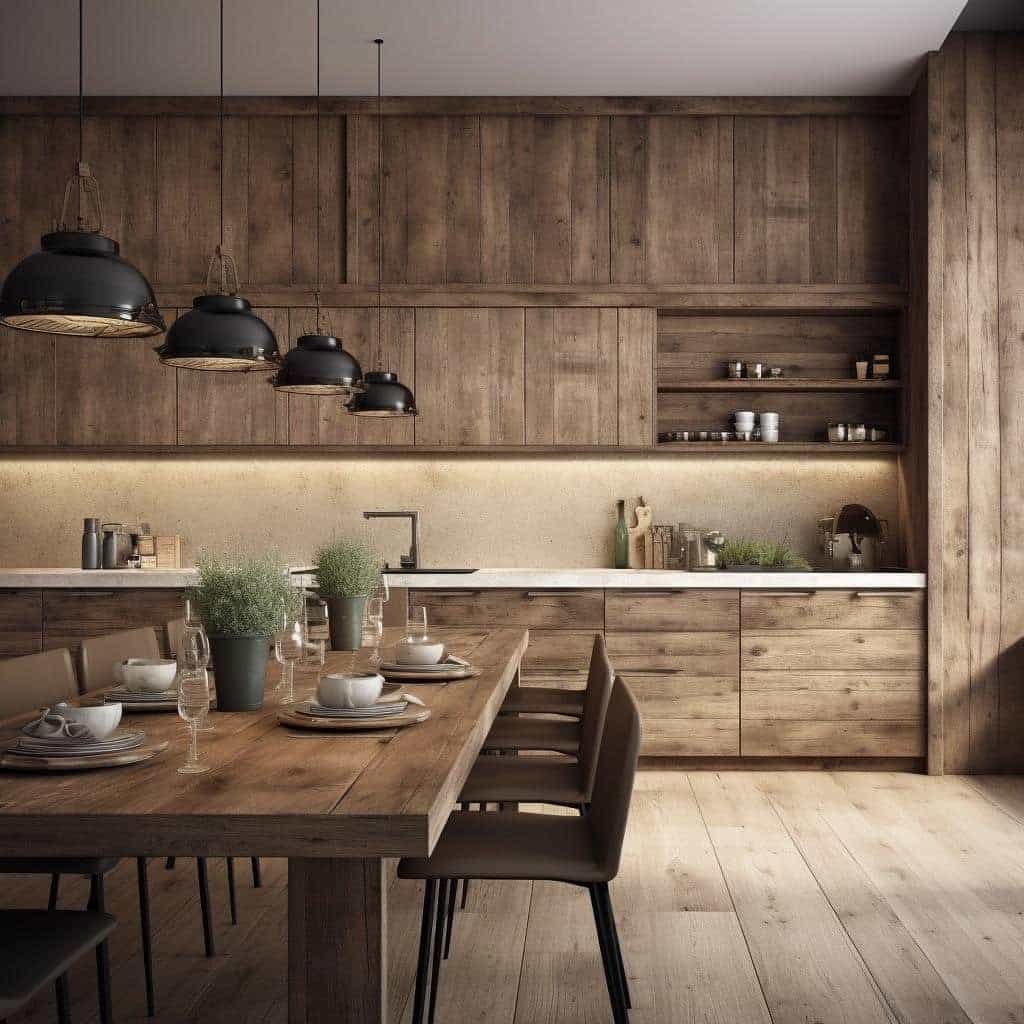 Inspire-se: Painel de Madeira na Cozinha para um Toque Rústico