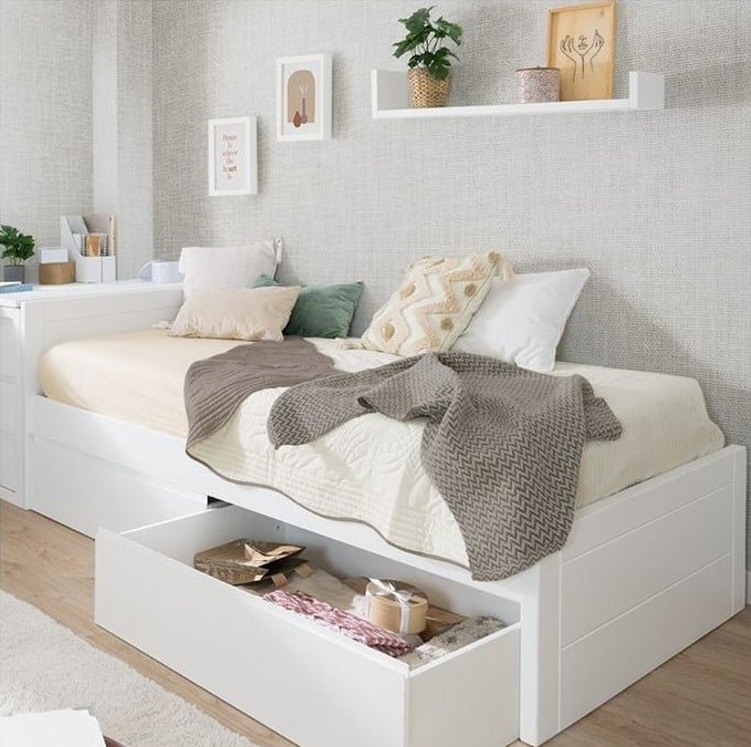 Armazenamento Criativo: 7 Soluções Práticas para Cada Cômodo 9 Cama de solteiro com gavetas