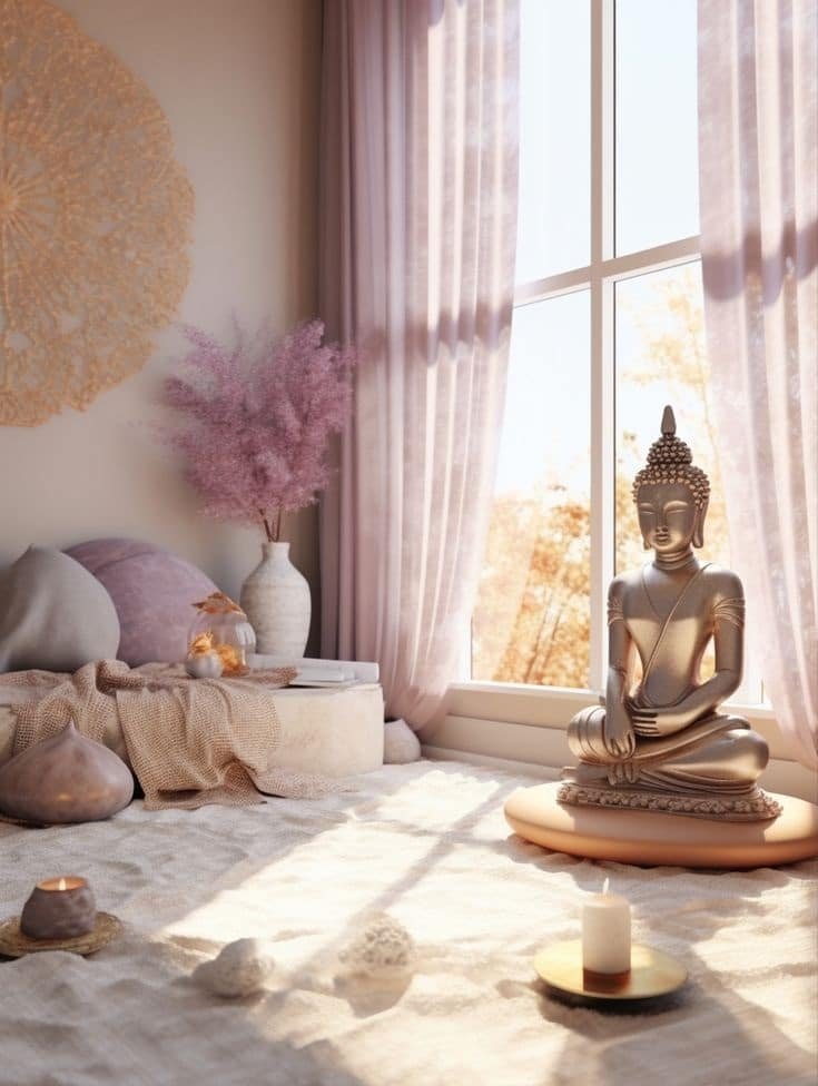 Cantinho da Ioga: 7 Dicas para Criar um Espaço de Tranquilidade 3 Cores claras para um ambiente de paz