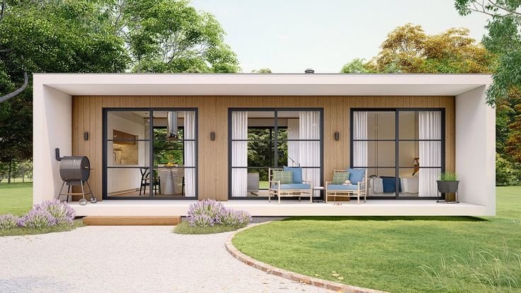 7 Vantagens da Casa Modular: Rapidez, Flexibilidade e Sustentabilidade 1 Casa modular em branco e madeira