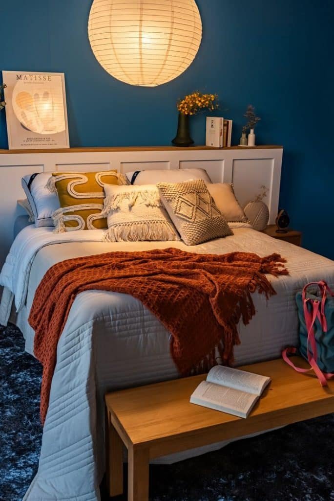 Prepare a Casa para o Inverno com 5 Dicas Essenciais 6 Cama com manta em tom terroso
