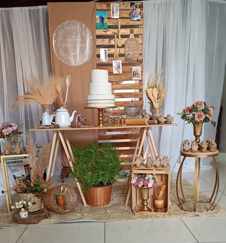 7 Ideias para um Chá de Panela Rústico com Estilo 3 Utensílios de cozinha trazendo charme à decoração.