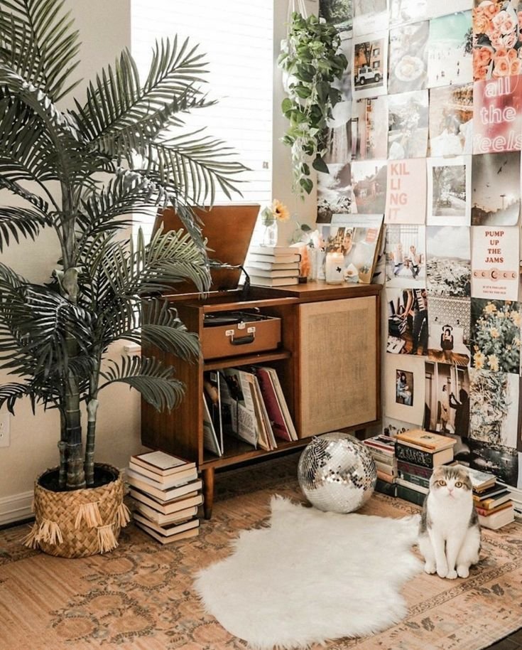 5 Ideias para Usar Vinil na Decoração 1 Balcão de madeira para discos