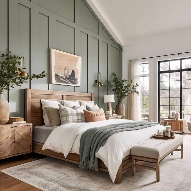 5 Coisas que Você Precisa Saber Sobre Mesa de Cabeceira 8 Cama com palhinha e mesa de cabeceira redonda em madeira