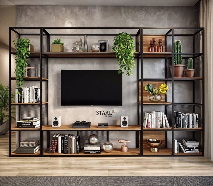 5 Maneiras de Usar a Tendência do Metal na Decoração 7 Estante em metal na sala de estar