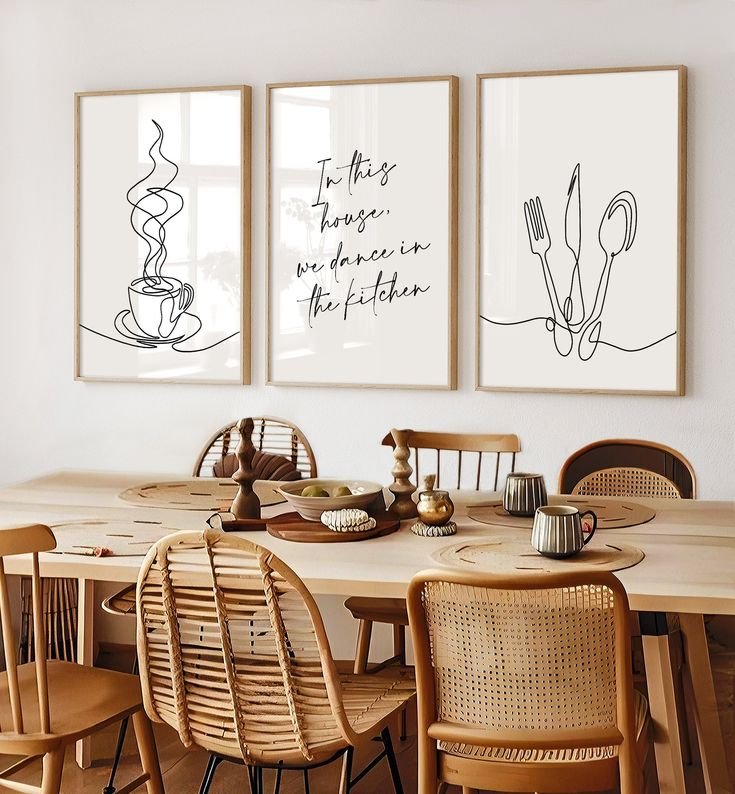 5 Formas Divertidas de Usar Quadros na Cozinha 2 Quadros minimalistas