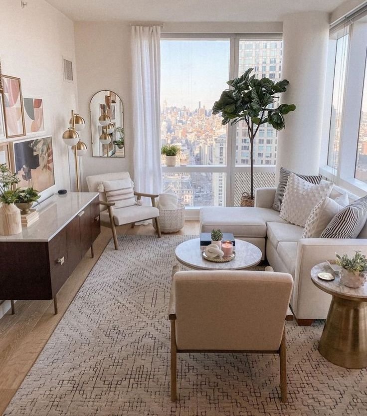 Sala de tv com tapete grande