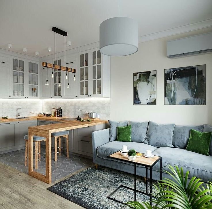 Sala e Cozinha Integradas: 7 Dicas de Estilo e Funcionalidade 7 Sala e cozinha integradas com paleta de cor neutra