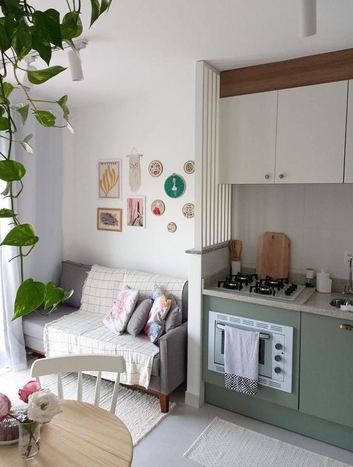 Sala e Cozinha Integradas: 7 Dicas de Estilo e Funcionalidade 6 Sala e cozinha para espaço pequeno
