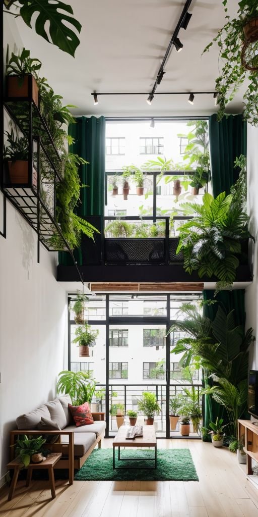 Urban Jungle: 5 Dicas para Criar um Ambiente Fresco e Acolhedor 9 Apartamentos com pé direito alto e muitas plantas