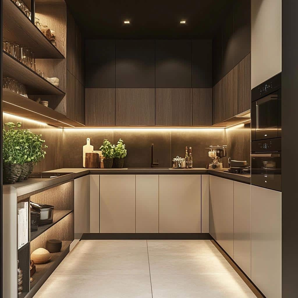 Elegância e Espaço: Cozinha Planejada Pequena com Bancada