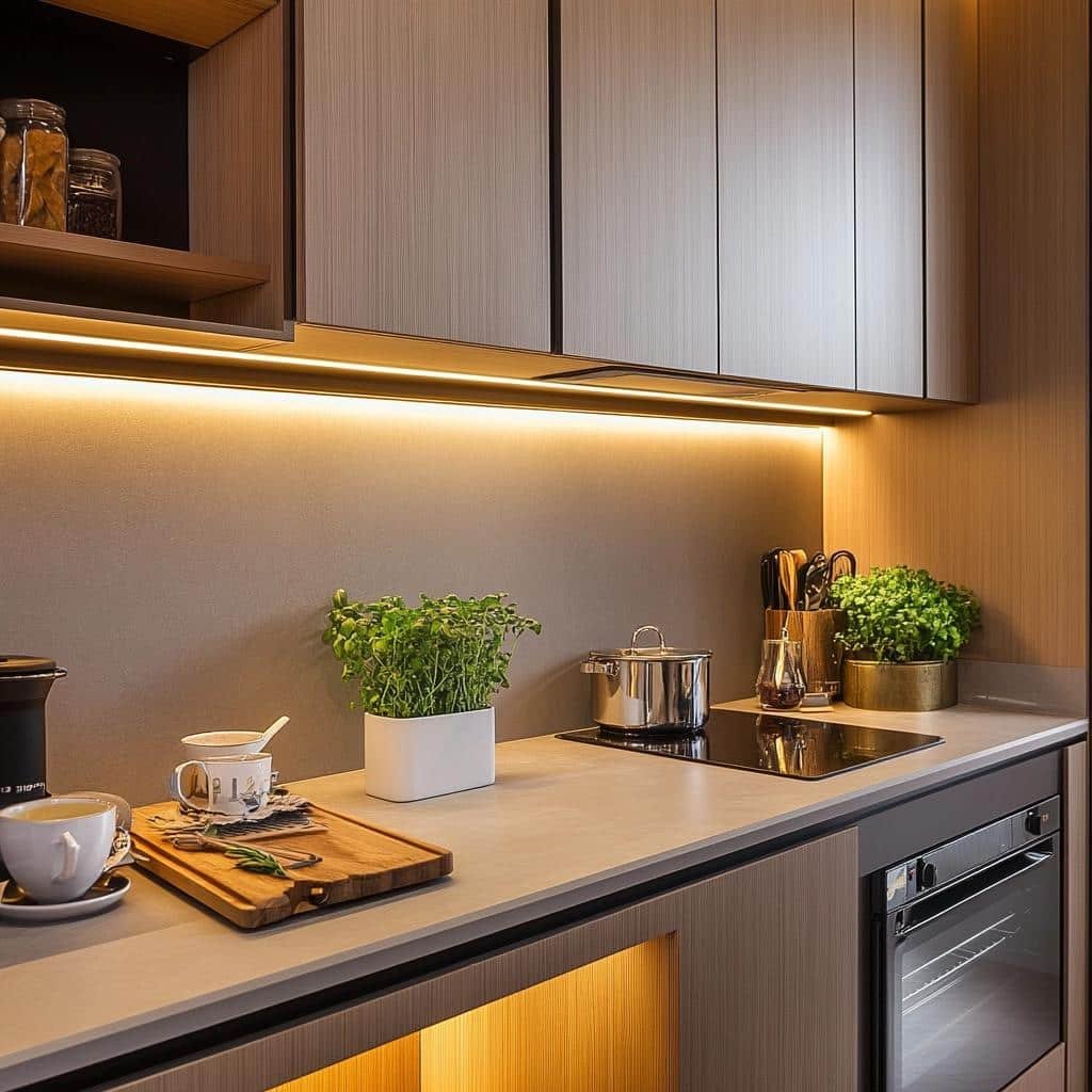 Elegância e Espaço: Cozinha Planejada Pequena com Bancada