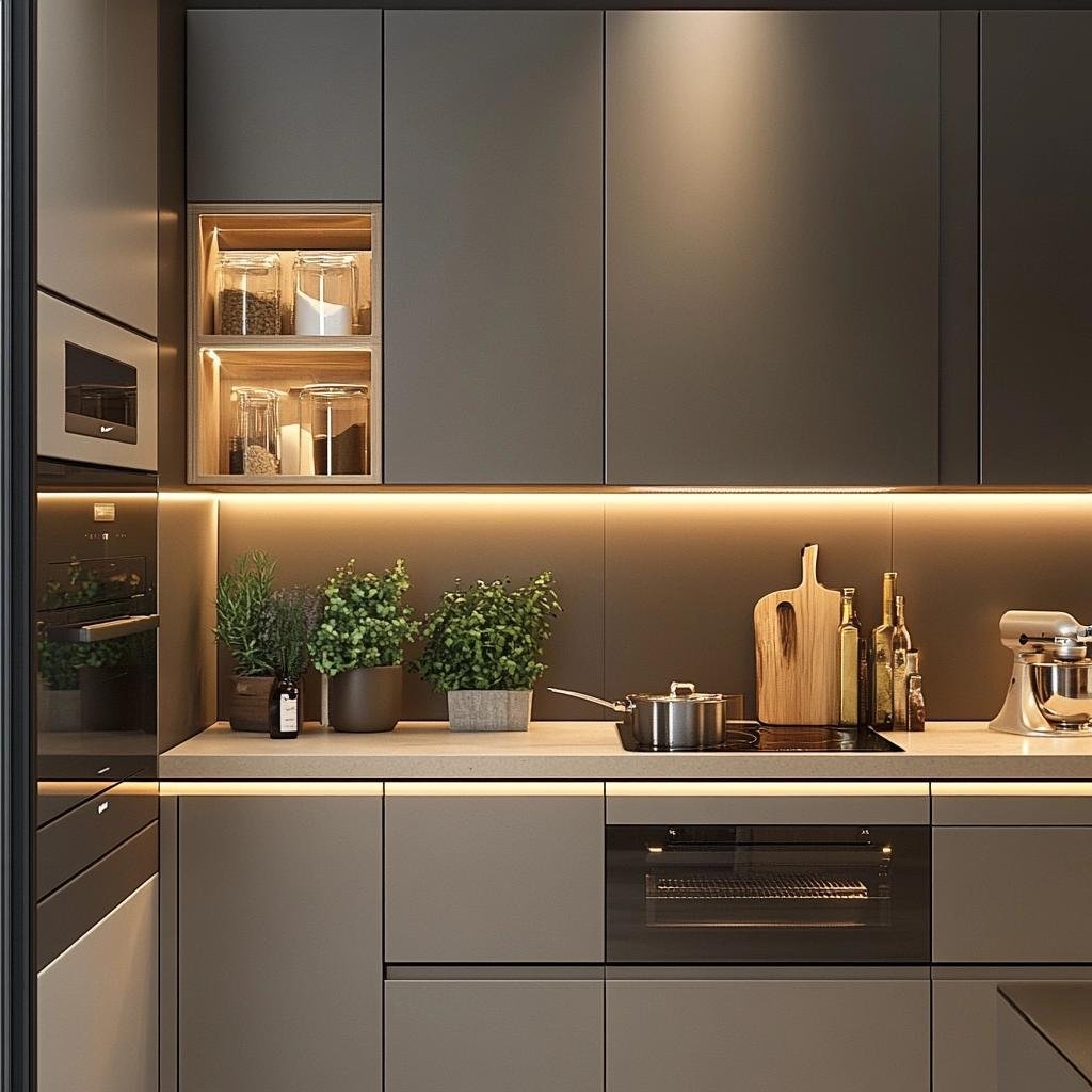 Elegância e Espaço: Cozinha Planejada Pequena com Bancada