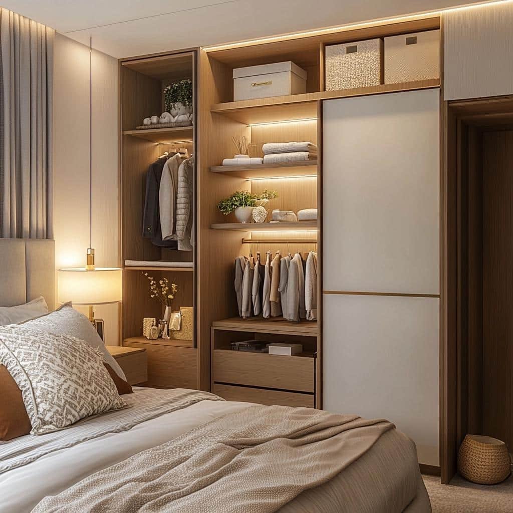 Soluções para Organização em Quarto de Casal Pequeno com Guarda-Roupa