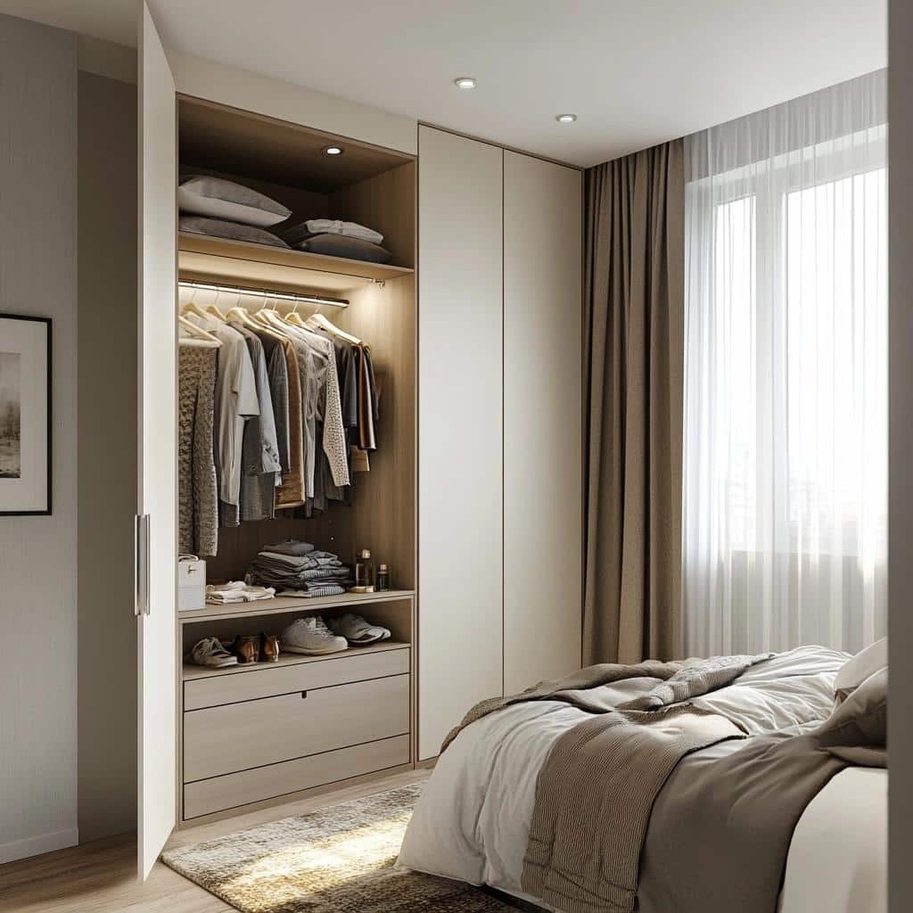 Guarda roupas planejado para quarto pequeno
