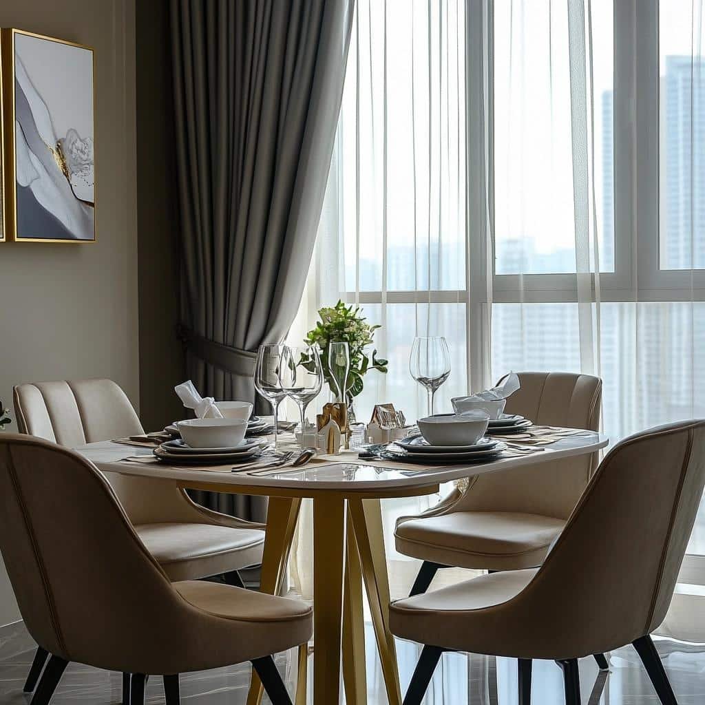 Mesa de jantar 4 lugares para apartamento pequeno