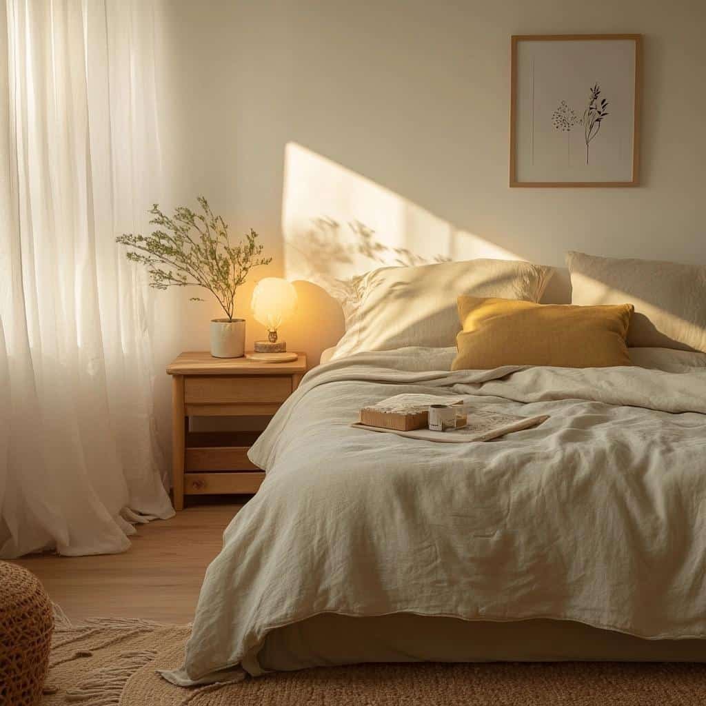 Quarto de casal pequeno e simples