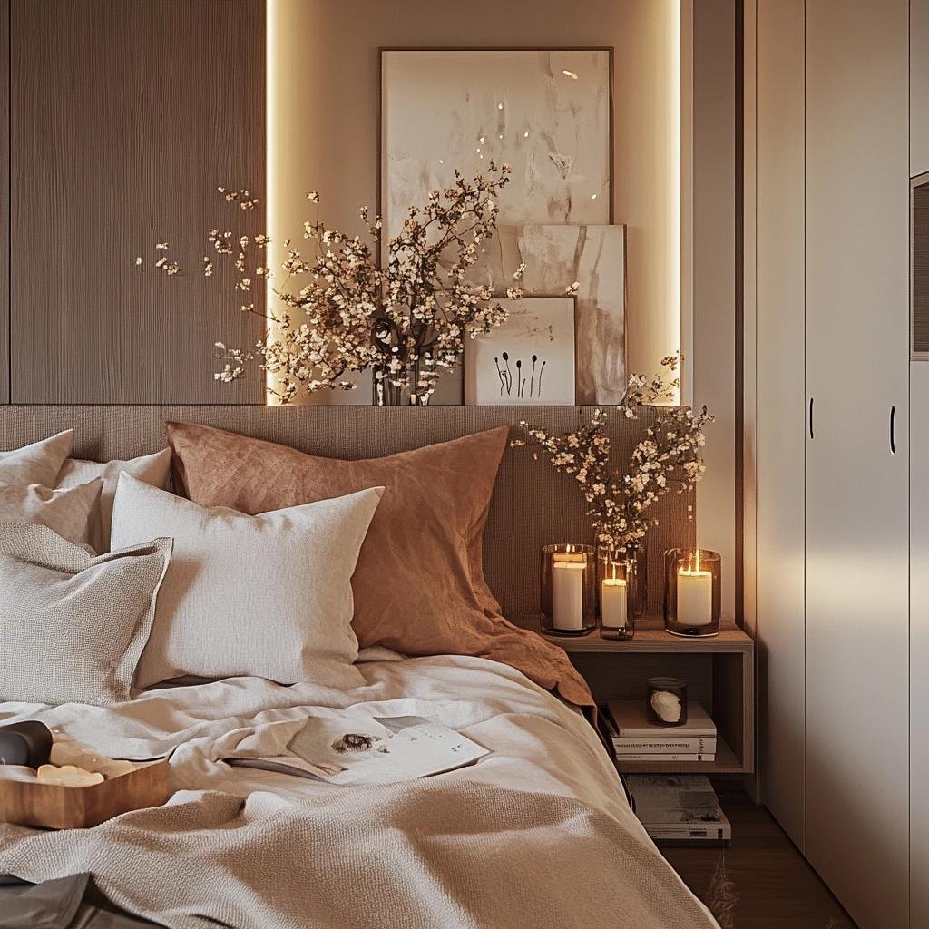 Ambiente Romântico e Prático: Quarto de Casal Pequeno Planejado 40 Ambiente Romântico e Prático: Quarto de Casal Pequeno Planejado