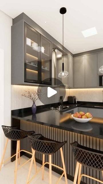7 Cozinhas Modernas Pretas para Ambientes Pequenos 2 7 Cozinhas Modernas Pretas para Ambientes Pequenos